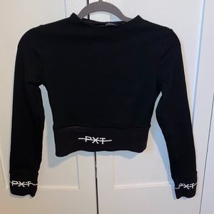 AKIRA black long sleeve crop top